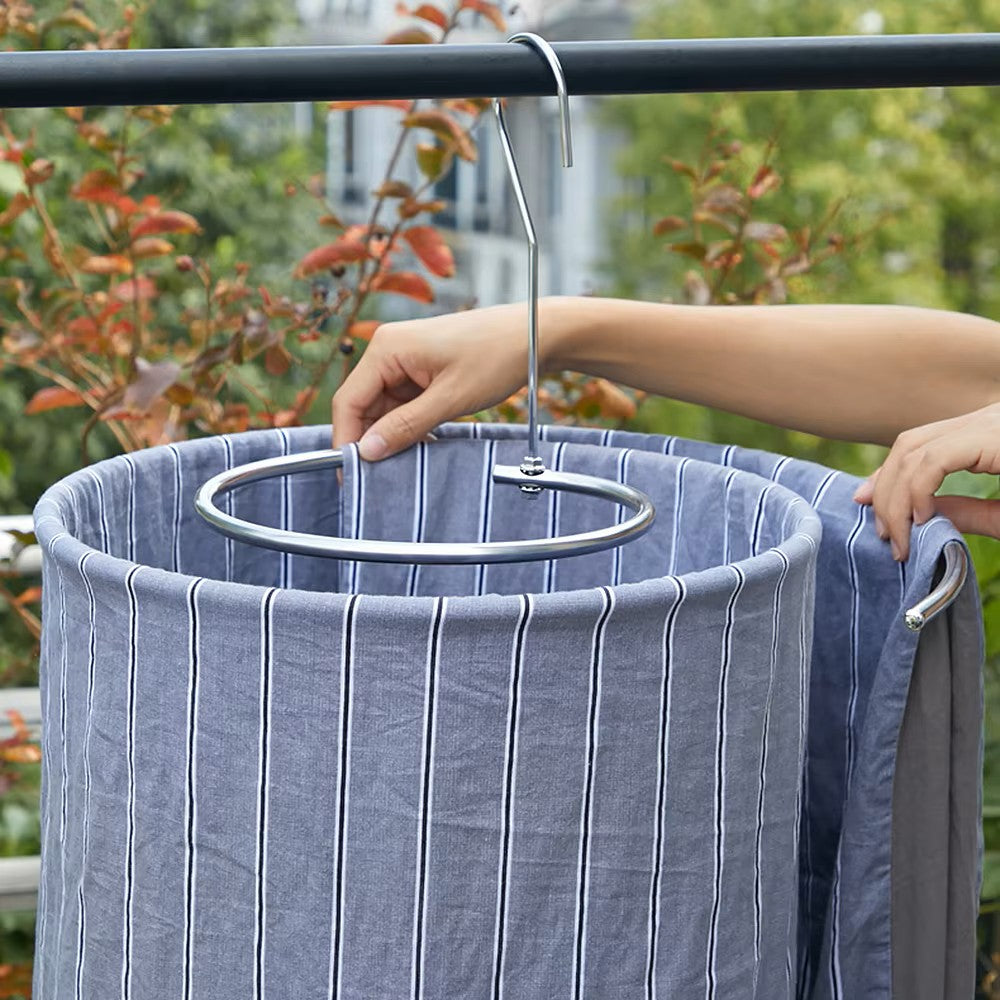 Zaokae Spiral Round Bed Sheet Hanger, Space-Saving Stainless Steel Rotating Drying Rack for Quilts, Blankets, and Large Linens, 1-Piece